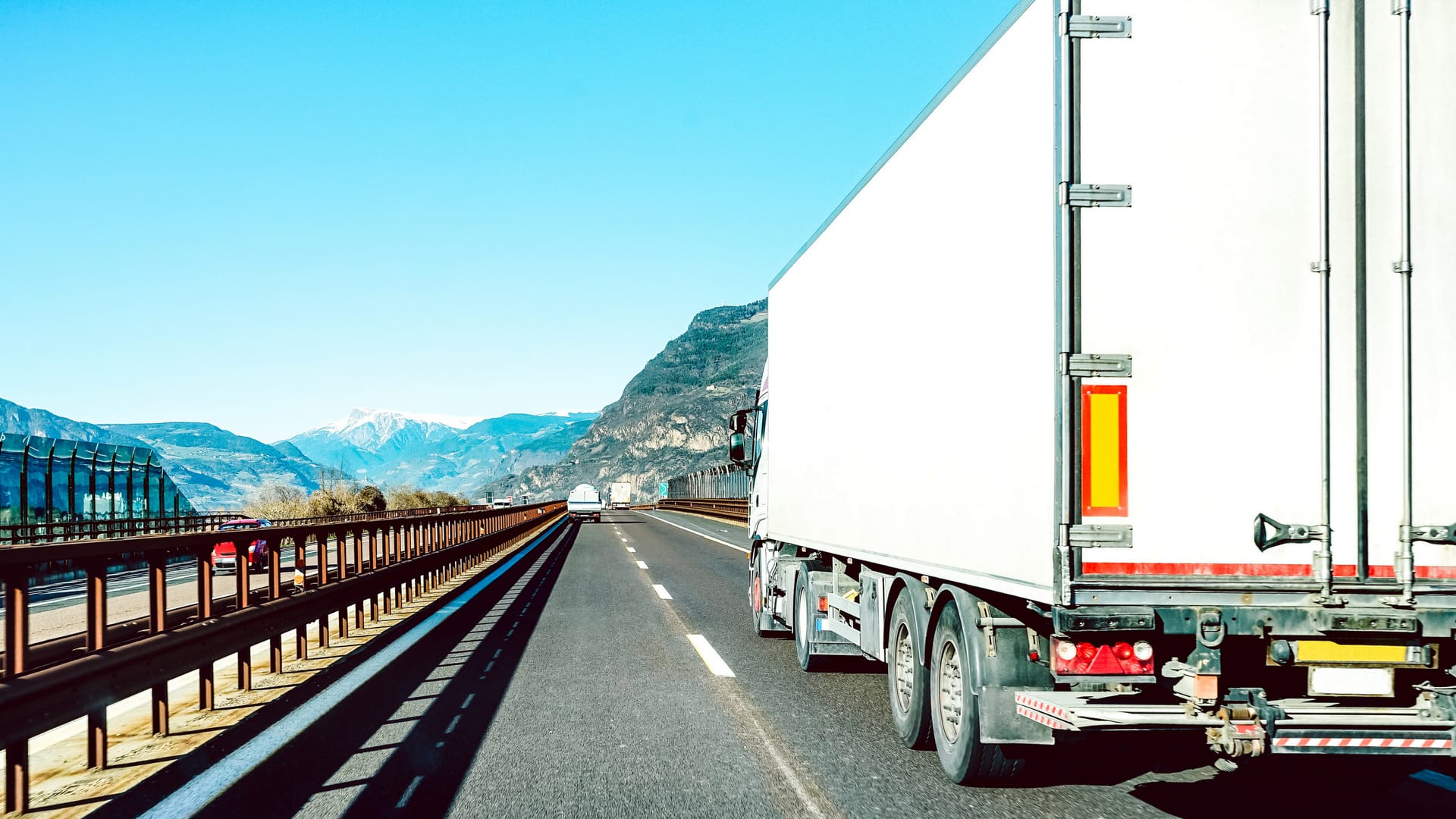 Semi truck speeding on open highway